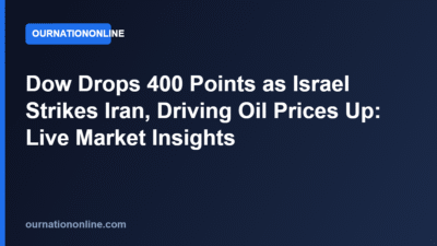 Dow Drops 400 Points as Israel Strikes Iran, Driving Oil Prices Up: Live Market Insights