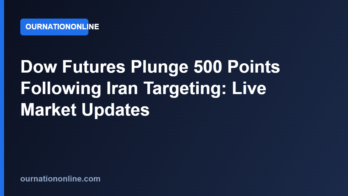 Read more about the article Dow Futures Plunge 500 Points Following Iran Targeting: Live Market Updates