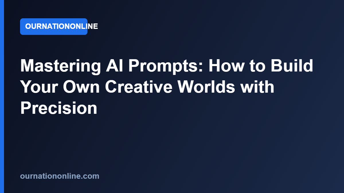 Read more about the article Mastering AI Prompts: How to Build Your Own Creative Worlds with Precision